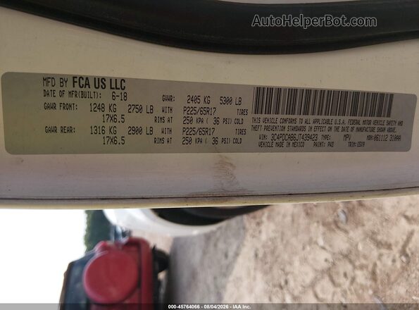 3C4PDCAB6JT439423 2018 DODGE JOURNEY White Engine compartment view