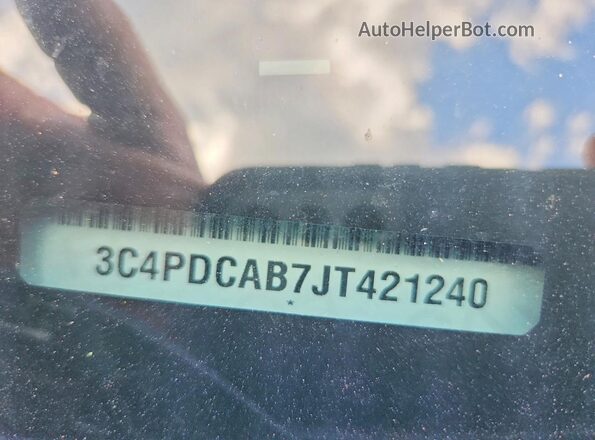 3C4PDCAB7JT421240 2018 DODGE JOURNEY Silver Вид наклейки з VIN-кодом