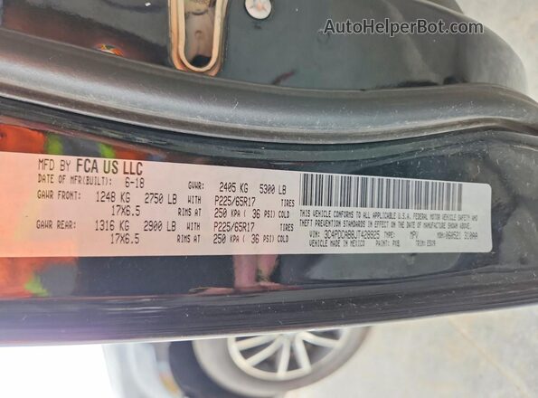 3C4PDCAB8JT428925 2018 DODGE JOURNEY Black Widok naklejki z numerem VIN