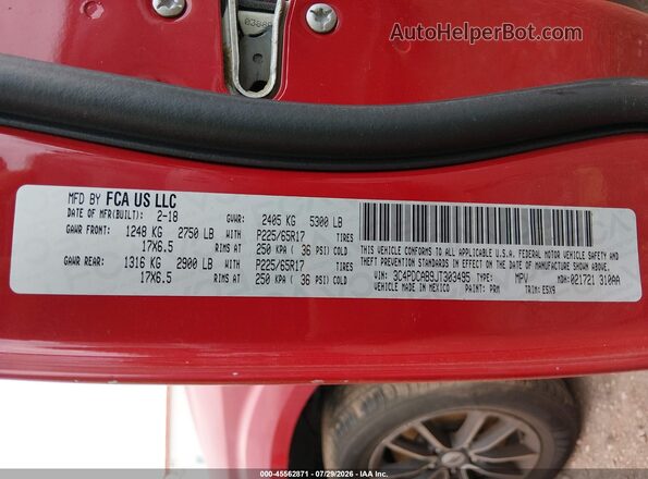 3C4PDCAB9JT303495 2018 DODGE JOURNEY Red Вид підкапотного простору