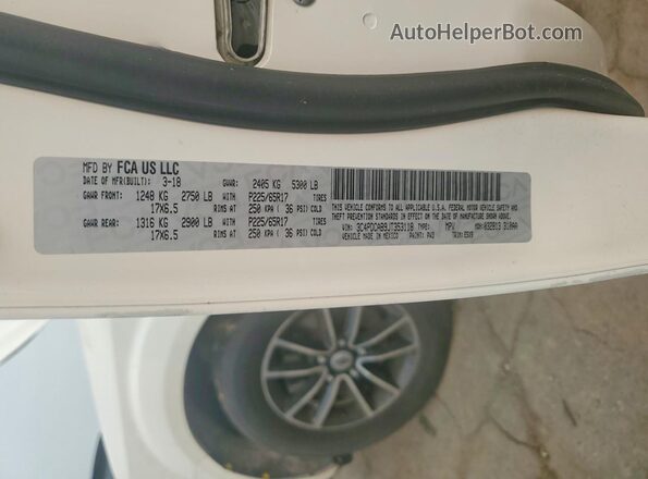 3C4PDCAB9JT353118 2018 DODGE JOURNEY White VIN sticker view