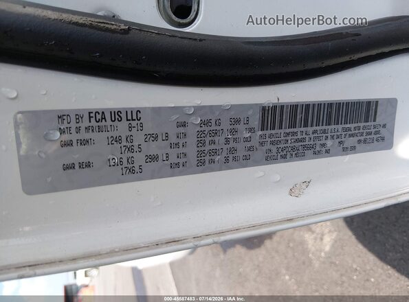 3C4PDCABXKT856643 2019 DODGE JOURNEY White Engine compartment view