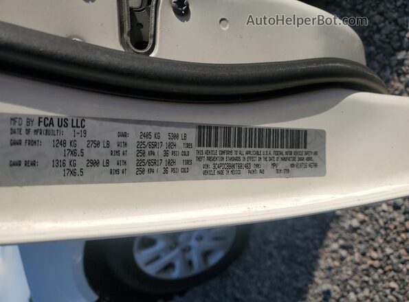 3C4PDCBB0KT681463 2019 DODGE JOURNEY White VIN კოდის სტიკერის ხედი