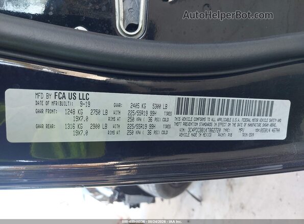 3C4PDCBB1KT862720 2019 DODGE JOURNEY Black Engine compartment view