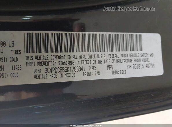 3C4PDCBB5KT783941 2019 DODGE JOURNEY Black Vista del compartimento del motor
