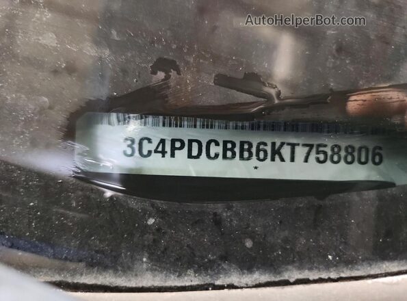 3C4PDCBB6KT758806 2019 DODGE JOURNEY Gray VIN կոդի պիտակի տեսք
