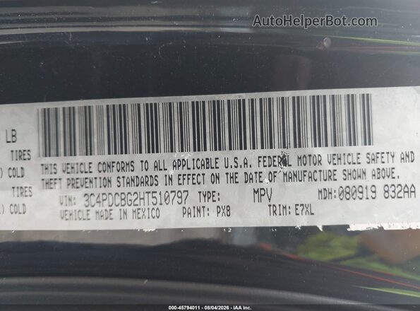 3C4PDCBG2HT510797 2017 DODGE JOURNEY Black ძრავის განყოფილების ხედი