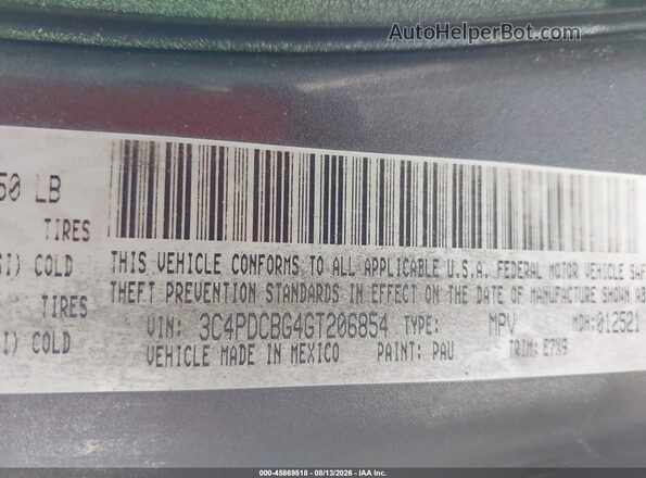 3C4PDCBG4GT206854 2016 DODGE JOURNEY Серый Вид подкапотного пространства