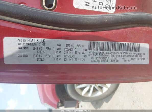 3C4PDCBG5GT171189 2016 DODGE JOURNEY Red Շարժիչի բաժամունքի տեսք