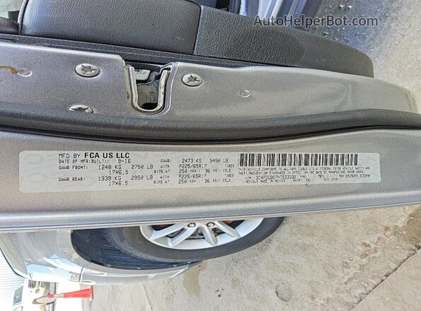 3C4PDCBG7HT533332 2017 DODGE JOURNEY Gray VIN կոդի պիտակի տեսք