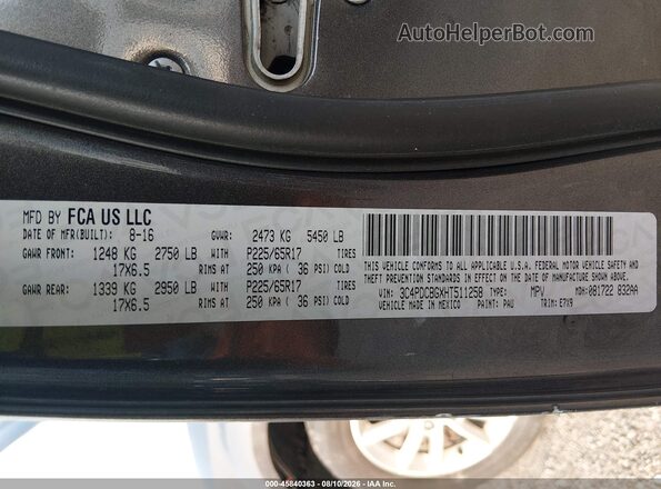 3C4PDCBGXHT511258 2017 DODGE JOURNEY Gray Вид підкапотного простору