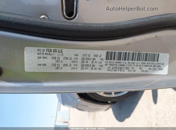 3C4PDCEG8GT173563 2016 DODGE JOURNEY Gray Vista del compartimento del motor