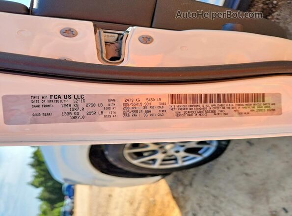 3C4PDCEG8HT566366 2017 DODGE JOURNEY White Вид підкапотного простору