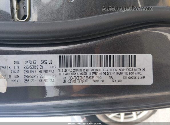 3C4PDCEG8JT380039 2018 DODGE JOURNEY Black Widok komory silnika