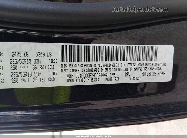 3C4PDCGB2HT524440 2017 DODGE JOURNEY Black Vista del compartimento del motor