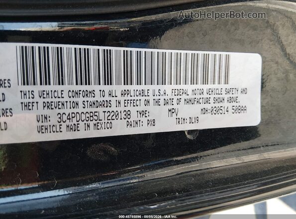 3C4PDCGB5LT220138 2020 DODGE JOURNEY Black Widok komory silnika