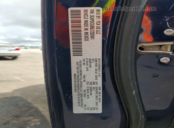 3C4PDCGB6LT232041 2020 DODGE JOURNEY Blue VIN კოდის სტიკერის ხედი