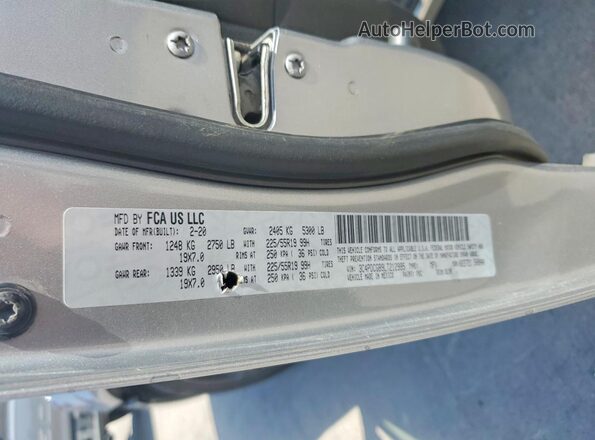 3C4PDCGB9LT212995 2020 DODGE JOURNEY Silver Widok komory silnika