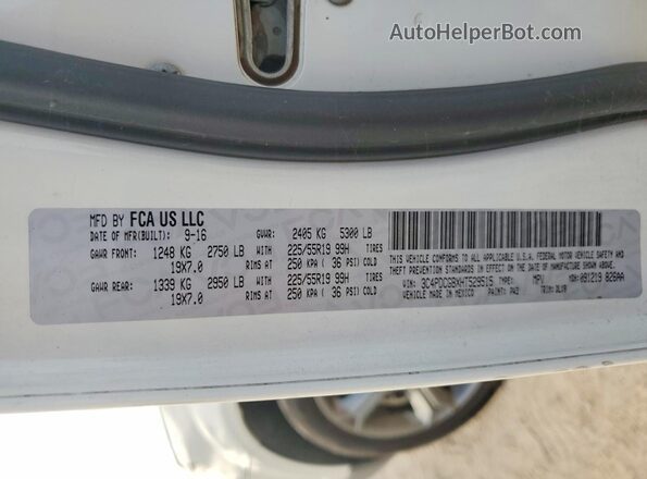 3C4PDCGBXHT529515 2017 DODGE JOURNEY White Вид наклейки з VIN-кодом