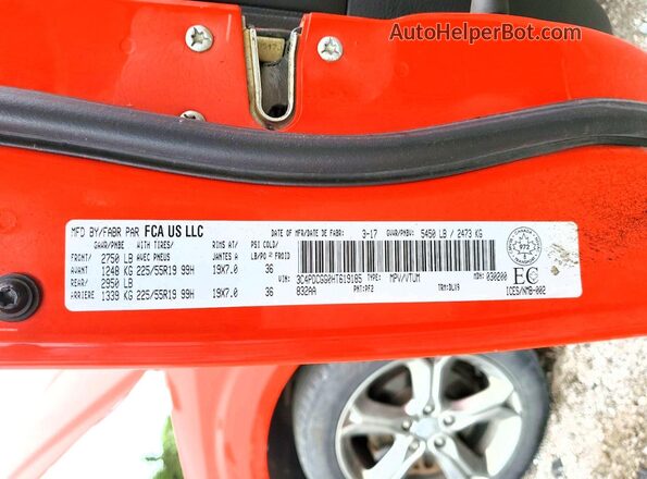 3C4PDCGG0HT619185 2017 DODGE JOURNEY Orange Սալոնի 360 աստիճան տեսք