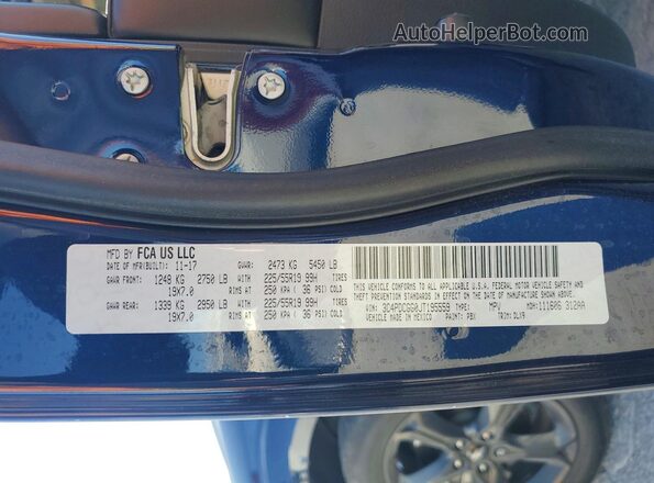 3C4PDCGG0JT195559 2018 DODGE JOURNEY Blue სალონის 360-გრადუსიანი ხედი