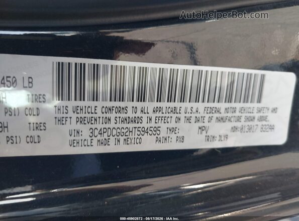 3C4PDCGG2HT594595 2017 DODGE JOURNEY Black Widok komory silnika