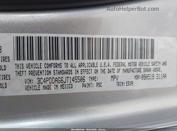 3C4PDDAG6JT145506 2018 DODGE JOURNEY Серый Вид подкапотного пространства