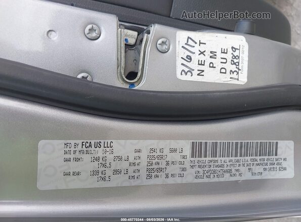 3C4PDDBG1HT540685 2017 DODGE JOURNEY Gray Вид підкапотного простору