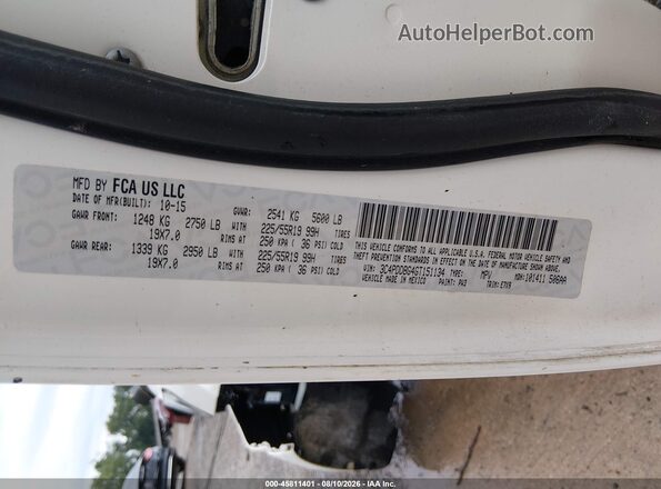 3C4PDDBG4GT151134 2016 DODGE JOURNEY Белый Вид подкапотного пространства