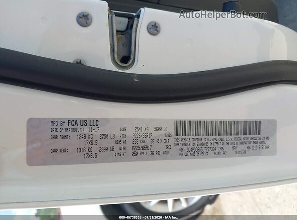 3C4PDDBG5JT237334 2018 DODGE JOURNEY White Widok komory silnika