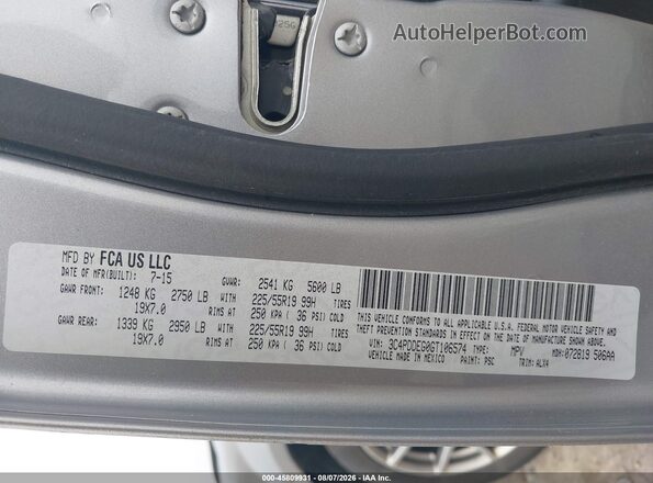 3C4PDDEG0GT106574 2016 DODGE JOURNEY Silver Widok komory silnika