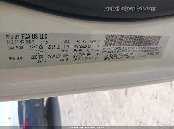 3C4PDDEG1GT109662 2016 DODGE JOURNEY White Вид підкапотного простору