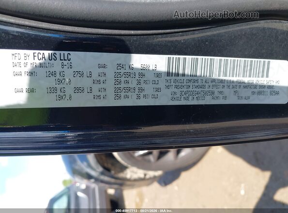 3C4PDDEG4HT502590 2017 DODGE JOURNEY Черный Вид подкапотного пространства