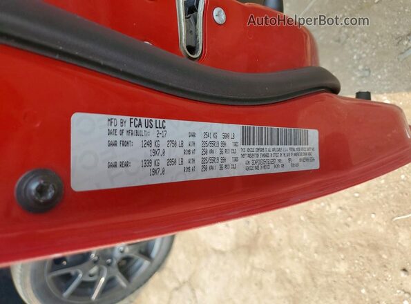3C4PDDEG5HT616257 2017 DODGE JOURNEY Красный Вид наклейки с VIN-кодом