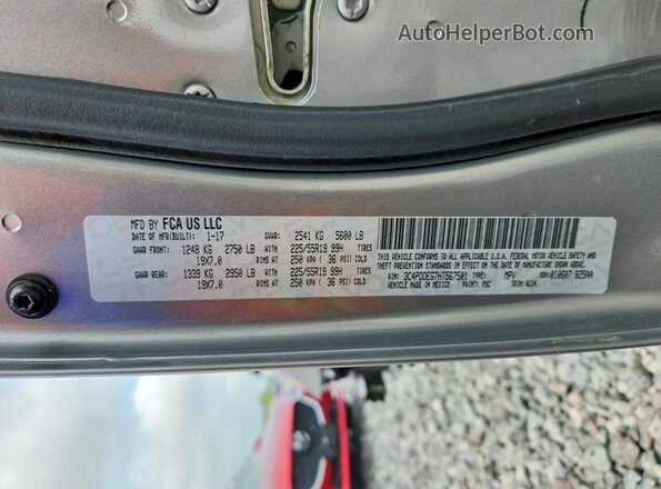 3C4PDDEG7HT567501 2017 DODGE JOURNEY Silver Vista interior de 360 grados