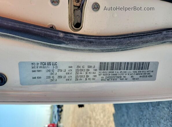 3C4PDDEG7KT720238 2019 DODGE JOURNEY White 360 interior view