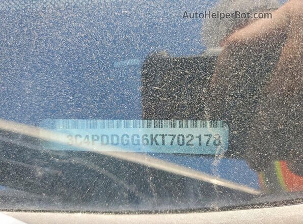 3C4PDDGG6KT702178 2019 DODGE JOURNEY White Vista de la etiqueta del VIN