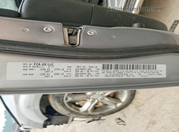 3C4PDDGG7HT579760 2017 DODGE JOURNEY Silver Vista de la etiqueta del VIN
