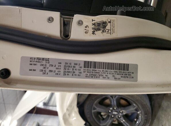 3C4PDDGG7JT387941 2018 DODGE JOURNEY White Панорамний вид салону 360°