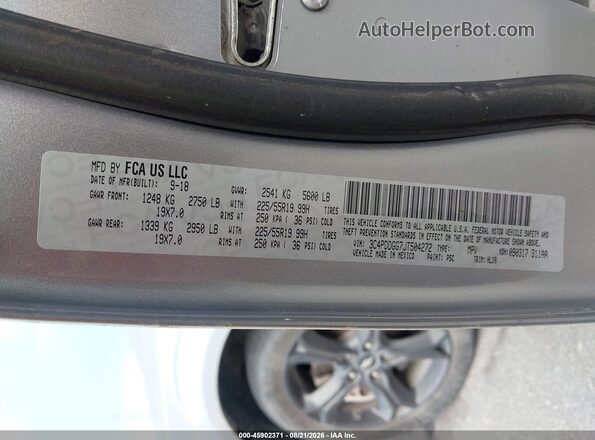 3C4PDDGG7JT504272 2018 DODGE JOURNEY Silver Вид підкапотного простору