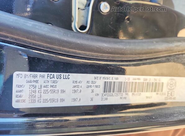 3C4PDDGG8JT257733 2018 DODGE JOURNEY Black VIN sticker view