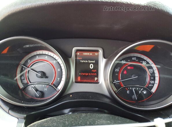 3C4PDDGG9GT133382 2016 DODGE JOURNEY Red Instrument cluster view