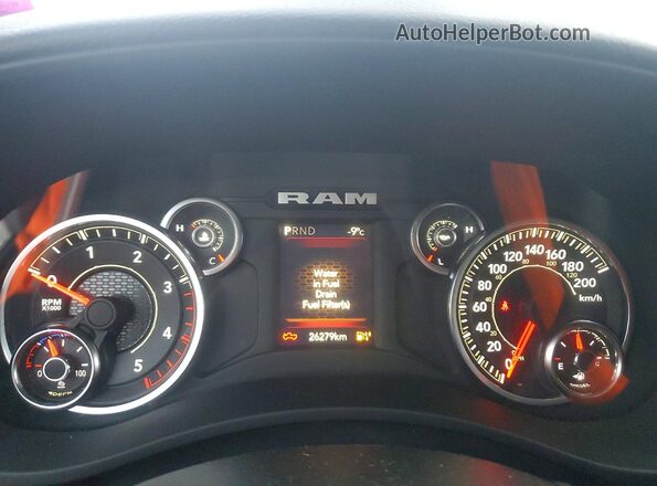 3C63R3DL1RG380281 2024 RAM 3500 Gray Widok zestawu wskaźników