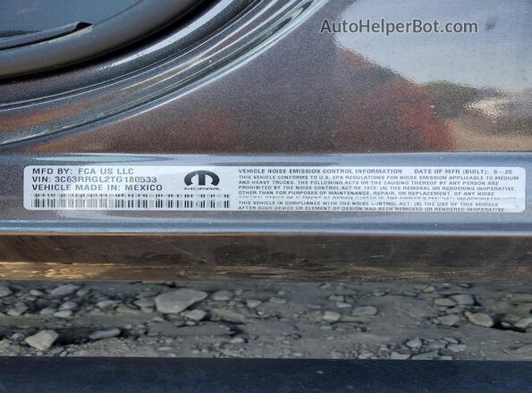 3C63RRGL2TG180533 2026 RAM 3500 Gray VIN კოდის სტიკერის ხედი