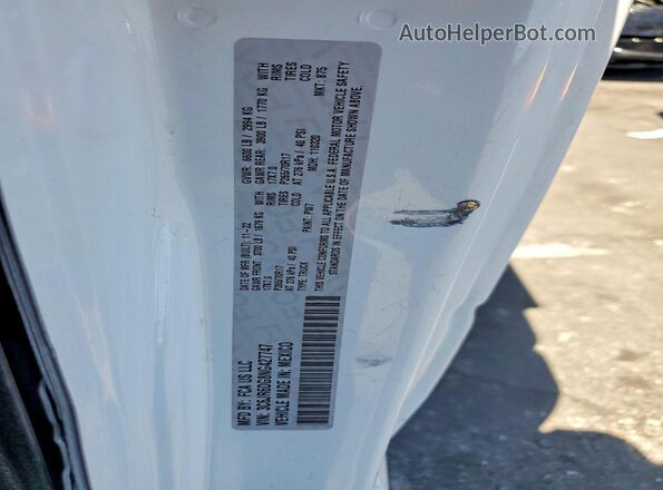 3C6JR6DG8NG427747 2022 RAM 1500 White VIN sticker view