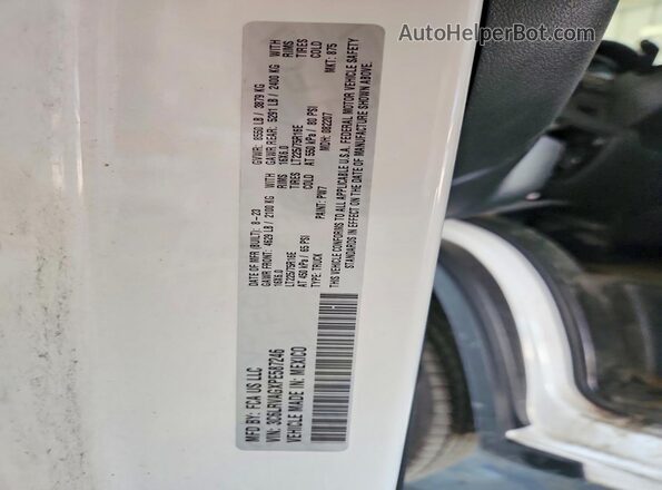 3C6LRVAGXPE587246 2023 RAM PROMASTER White VIN კოდის სტიკერის ხედი
