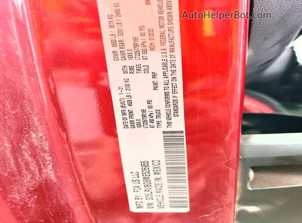 3C6LRVBG6ME526955 2021 RAM PROMASTER Burgundy Widok wnętrza 360 stopni