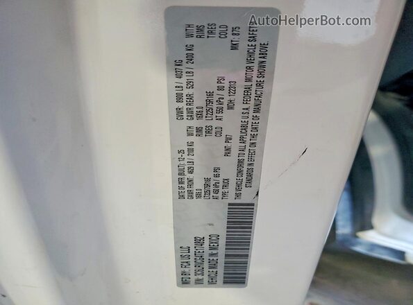 3C6LRVCG4TE174892 2026 RAM PROMASTER White Вид наклейки з VIN-кодом