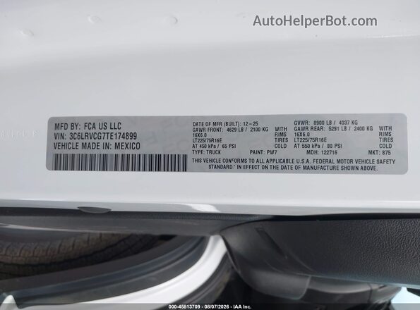 3C6LRVCG7TE174899 2026 RAM PROMASTER 2500 White Engine compartment view