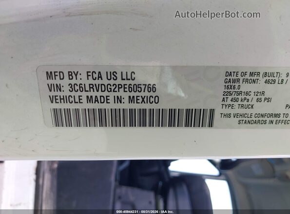 3C6LRVDG2PE605766 2023 RAM PROMASTER 2500 White Engine compartment view